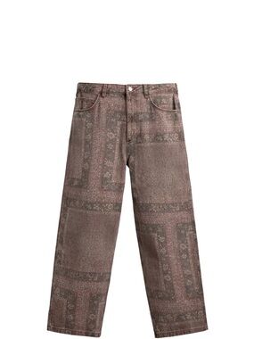 Zara Men's Bandana Print Relaxed Jeans